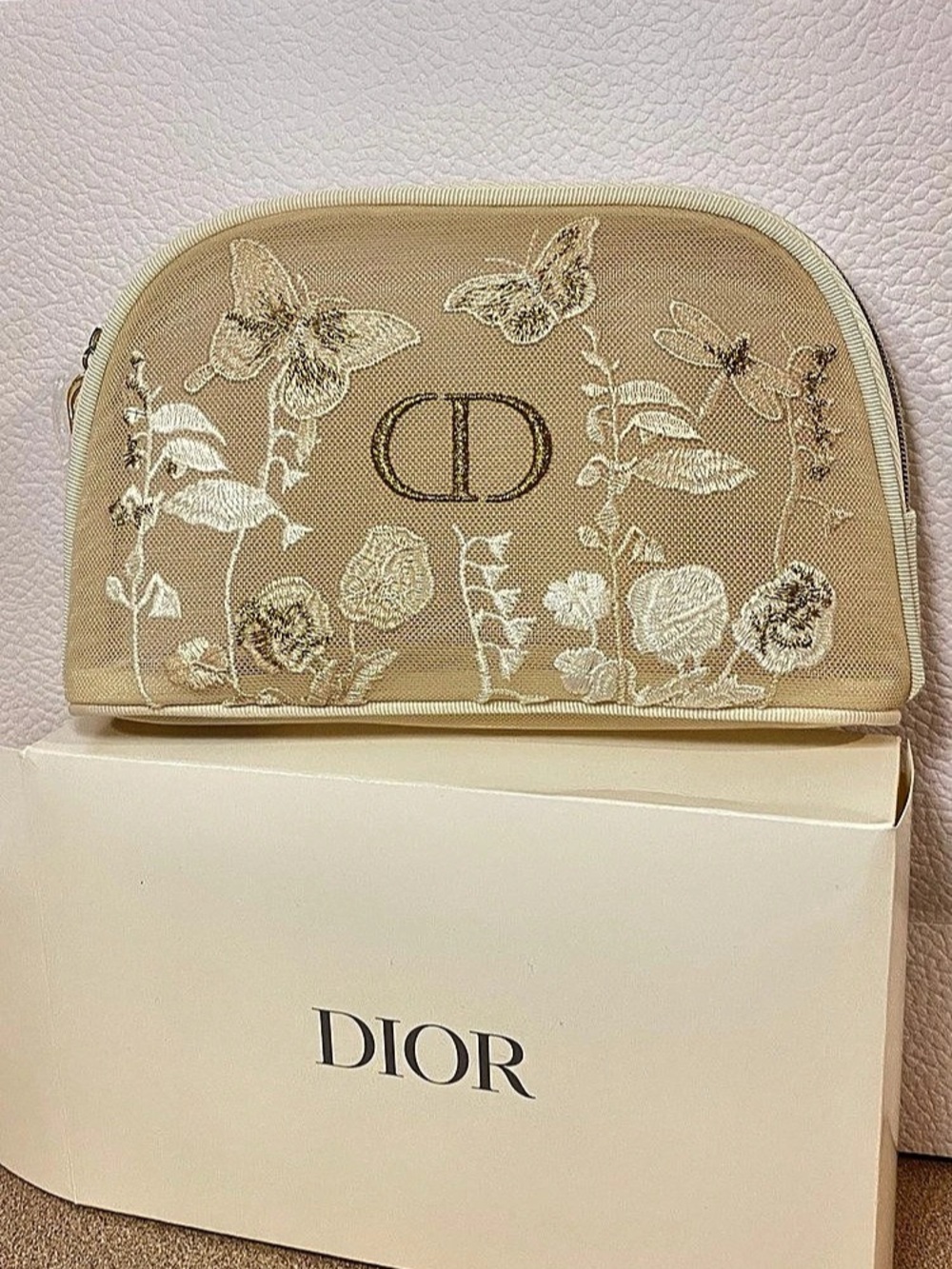 Dior Beauty Embroidered Butterflies and Dragonflies Makeup Pouch